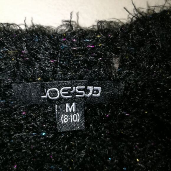 𝅺JOE'S Winter Black V Neck Fuzzy Cropped Warm Cardigan Size Medium NWT - Picture 12 of 15